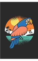 Parrot Retro Sunset: Parrots Notebook, Graph Paper (6" x 9" - 120 pages) Animal Themed Notebook for Daily Journal, Diary, and Gift