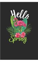 Flamingo Hello Spring: Flamingos Notebook, Graph Paper (6" x 9" - 120 pages) Animal Themed Notebook for Daily Journal, Diary, and Gift