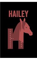 Hailey: Journal (Diary, Notebook) Personalized Custom Name Alphabet Horse Birthday Gift for Girls