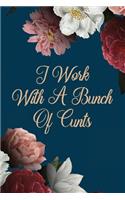 I Work With A Bunch Of Cunts: Work Funny Saying Joke Blank Lined Paper Notebook