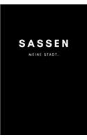 Sassen: Notizbuch, Notizblock - DIN A5, 120 Seiten - Liniert, Linien, Lined - Deine Stadt, Dorf, Region und Heimat - Notizheft, Notizen, Block, Planer