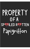 Property Of A Spoiled Rotten Papigriffon: Lined Journal, 120 Pages, 6 x 9, Papigriffon Dog Gift Idea, Black Matte Finish (Property Of A Spoiled Rotten Papigriffon Journal)