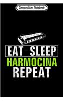 Composition Notebook: Vintage Eat Sleep Harmonica Repeat Funny Music Orchestra Journal/Notebook Blank Lined Ruled 6x9 100 Pages