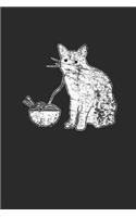 Cat With Ramen: Dotted Bullet Notebook (6" x 9" - 120 pages) Ramen Noodles Themed Notebook for Daily Journal, Diary, and Gift