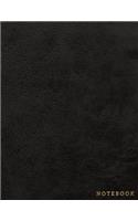 Notebook: Dark Black Leather Style - Gold Lettering - Softcover - 150 College-Ruled Pages - 8.5 X 11 Size(1 Leather Style Collection - Journal, Notebook, Diary, Composi)