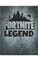 Fortnite Legend Simple Banner Journal Notebook: Medium College Ruled Notebook, 140 Page, Lined 8.5 X 11 in (21.59 X 27.94 CM)