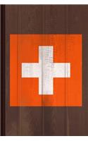 Switzerland Flag Journal Notebook: Blank Lined Ruled for Writing 6x9 110 Pages