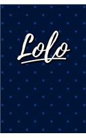 Lolo Personal Notebook / Journal: Personalized Grandparents Diary & Writing Notebook for Grandfather Named Lolo 6x9 Lined Notebook Blue Stars Pattern Dark Edition Note Taking