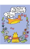 My Big Fat Bullet Journal for Cat Lovers Funny Flying Cartoon Cat 8: Jumbo Sized Graph Design Bullet Notebook Journal - 300 Plus Numbered Pages with 300 Graph Style Grid Pages, 6 Index Pages and 2 Key Pages in Large 8
