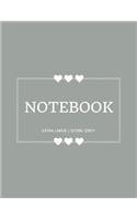 Notebook Extra Large: Stone Grey: Notebook 8.5 X 11: Notebook 400 Pages