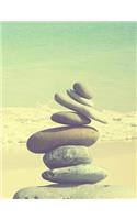 Meditation Rock Stack Lined Notebook Journal: 8.5 X 11 202 Lined Pages