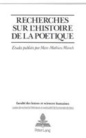 Recherches sur l'histoire de la poetique
