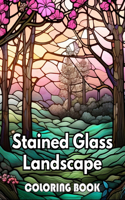 Stained Glass Landscape Coloring Book