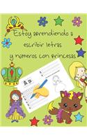 Estoy aprendiendo a escribir letras y números con princesas