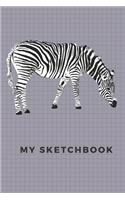 My Sketchbook: 110 Blank Pages Notebook Sketchbook with Animal Zebra Perfect for School Preschool, Kids Diary and Drawing Painting Writing Doodling