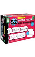 Write-On/Wipe-Off: 52 Puzzle Pieces with Writing Lines