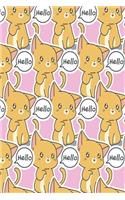 Hello Kitten Notebook: Notebook, Diary and Journal with 120 Lined Pages with friendly cat