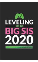 Leveling Up To Big Sis 2020: Gift For New Sister 2020, Soon To Be Promoted To Big Sister Notebook, Draw And Write Journal For Girls