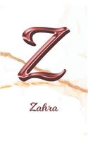 Zahra: Sketchbook - Blank Imaginative Sketch Book Paper - Letter Z Rose Gold White Marble Pink Effect Cover - Teach & Practice Drawing for Experienced & As