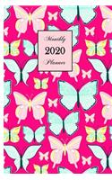 2020 Monthly Planner: Pink Pattern Butterfly 6 x 9 inch 120 Pages Year Months Weeks Calendar, Schedule, and Organizer plus Graph Paper (January 2020 - December 2020)