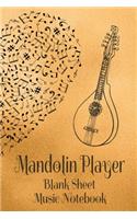 Mandolin Player Blank Sheet Music Notebook