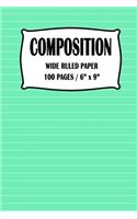 Composition Wide Ruled Paper Notebook