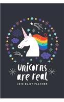 2018 Daily Planner; Unicorns Are Real: 6x9 12 Month Planner