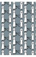 Journal Notebook For Cat Lovers Funny Tall Cats Pattern 10: 110 Page Lined and Numbered Journal With Index Pages In Portable 6 x 9 Size, Perfect For Writing, Taking Notes, List Making, Journaling and Doodling(25 Wordworthy Series Lined)