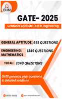 GATE 2025 Mathematics, Aptitude and General English Previous Year Questions with Detailed Solutions for EE, EC, CS, CE, ME, IN & IN by OHM Institute