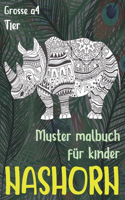 Muster Malbuch für Kinder - Grosse A4 - Tier - Nashorn