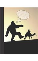 Funny Sasquatch and Camels Blank Wide-ruled Lined School Blank Composition Notebook