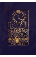 The Moon: Tarot Card Bullet Journal - 6 x 9 Midnight Marble and Rose Gold - Dot Grid Tarot Card Notebook