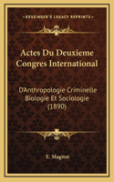 Actes Du Deuxieme Congres International