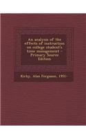 An Analysis of the Effects of Instruction on College Student's Time Management