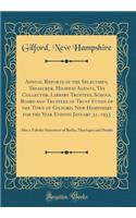 Annual Reports of the Selectmen, Treasurer, Highway Agents, Tax Collector, Library Trustees, School Board and Trustees of Trust Funds of the Town of Gilford, New Hampshire for the Year Ending January 31, 1933: Also a Tabular Statement of Births, Ma