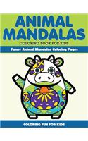 Animal Mandala Coloring Book for Kids. Funny Animal Mandala Coloring Pages