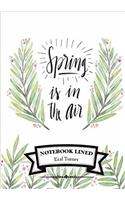 Lined Notebook - Spring: Notebook Journal Diary, 110 Lined Pages, 7 X 10