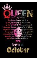 Queens Are Born in October Notebook: Birthday Girl Journal Gift, (Diary, Notebook) - October Birthday Gift For Women -