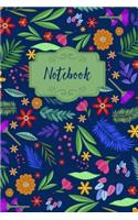 Notebook: Beautiful Vintage Floral Design, Lined Blank Journal, Notebook, Diary, College Ruled, Composition Book (Vintage Flower Designs )