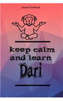 Keep Calm And Learn Dari Journal Notebook Sheet 9x6 Inches 120 Pages with bleed