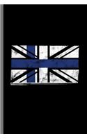 British Flag: Finland Country Finnish British Flag Nation Nationalism Patriot Patriotic Gift (6"x9") Dot Grid notebook Journal to write in