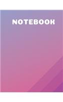 Blank Lined Notebook With Beautiful Blue, Pink, Violent Gradient Cover Art