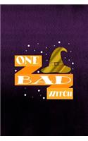 One Bad Witch: Notebook Journal Composition Blank Lined Diary Notepad 120 Pages Paperback Purple Texture Witches