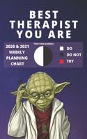 2020 & 2021 Two-Year Weekly Planner For Best Therapist Gift - Funny Yoda Quote Appointment Book - Two Year Agenda Notebook