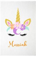 Messiah A5 Lined Notebook 110 Pages: Funny Blank Journal For Lovely Magical Unicorn Face Dream Family First Name Middle Last Surname. Unique Student Teacher Scrapbook/ Composition Great