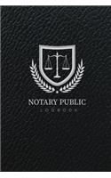 Notary Public Logbook: Black Leather Cover - A Simple Public Notary Records Log Book - Notary Services Receipt Journal