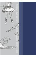 Composition Notebook Journal - Ballerinas Dancing: Cool Gray Balleriana Pattern 6 X 9 Wide Ruled Paper Notebook, Appreciation, Quote Journal or Diary Unique Inspirational Gift for Friend or Teacher, Beginning or End of School Year, Retirement, Birt