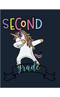 Second Grade: 102 Page Notebook With Cute Graphic For Second Grade Handwriting Practice-black