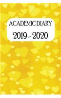 Academic Diary 2019 - 2020: Academic Weekly Diary with added extras to help the Student/Teacher (golden hearts on cover)