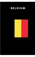 Belgium: Country Flag A5 Notebook (6 x 9 in) to write in with 120 pages White Paper Journal / Planner / Notepad